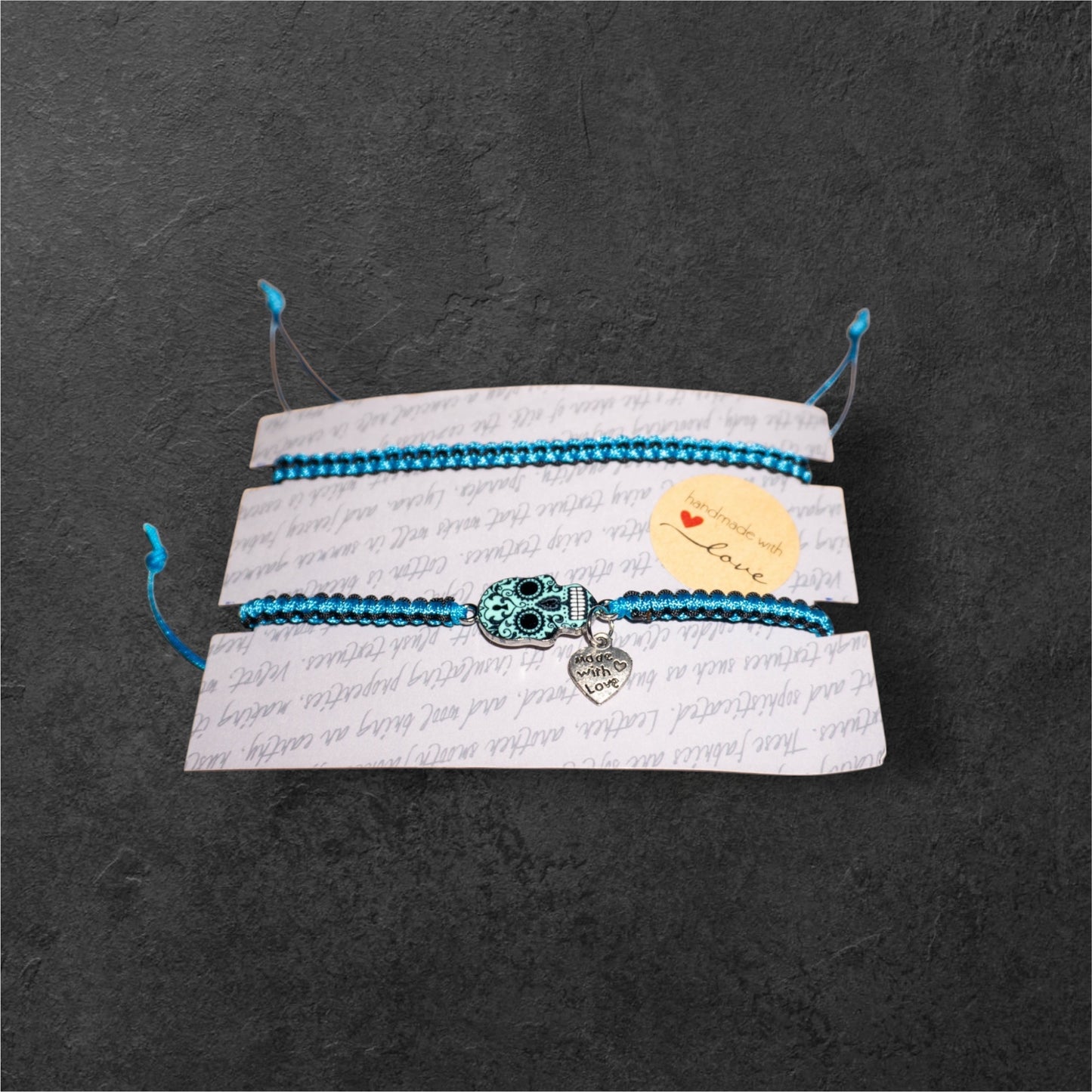 Dia de los Muertos Armband-Set Türkis/Blau/Schwarz