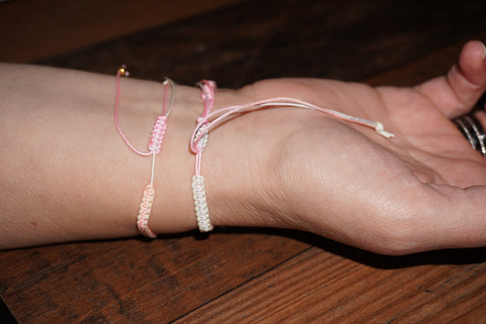 Schmetterling Armband-Set Rosa/Creme
