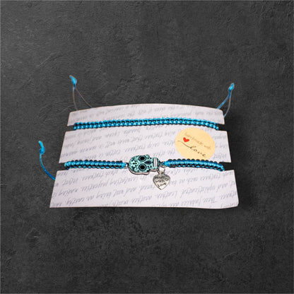 Dia de los Muertos Armband-Set Türkis/Blau/Schwarz